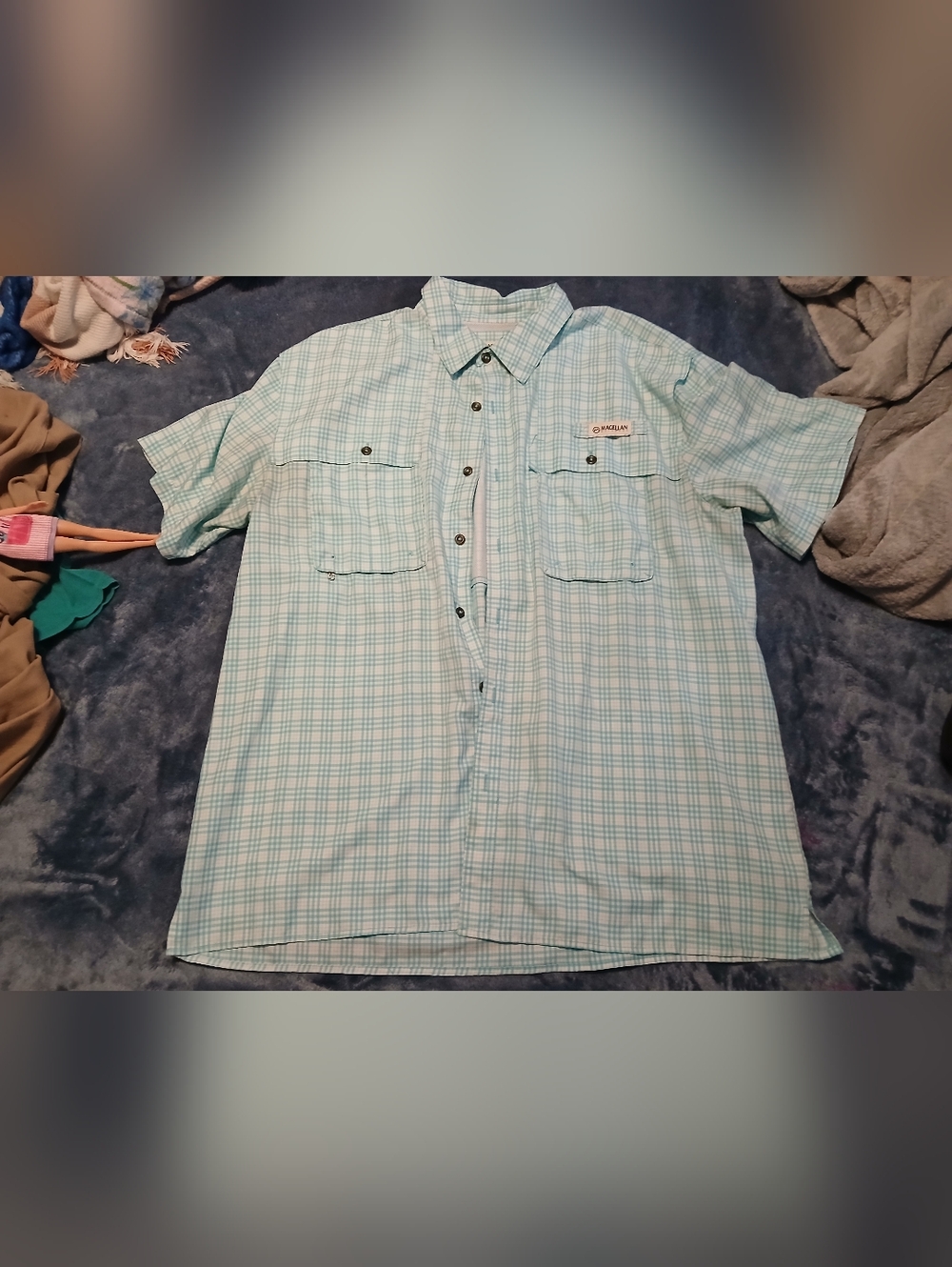Magellan Outdoors Men’s Short-Sleeve Plaid Button-Down Shirt